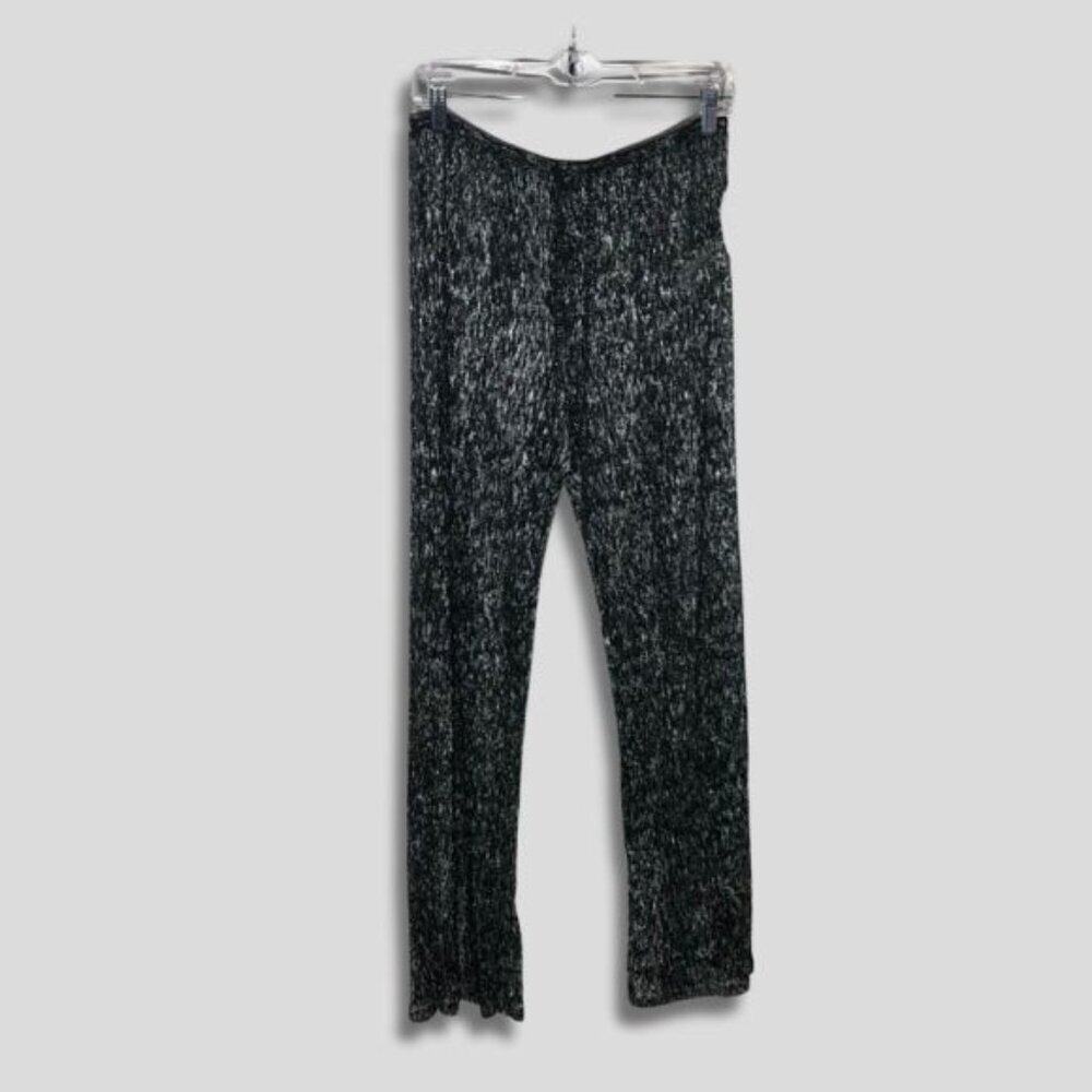 Forever 21 Sequin Cover Up Pants shiny Silver Black cocktail party glam rave S